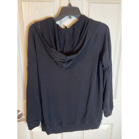 Lou & Grey LOFT Women's Black V Neck Pullover Soft Hoodie XS - Picture 3 of 3